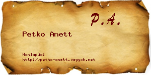 Petko Anett névjegykártya